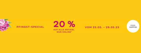 Pfingst-Special: 20% Rabatt auf ALLES