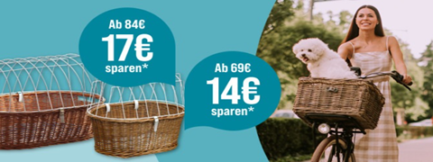 Zooroyal:17€ Nachlass auf Aumüller Fahrradkörbe für Tiere ab 84€