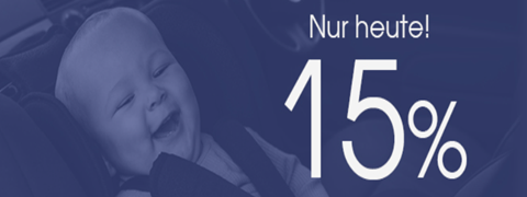 Angebot bei Babymarkt: Spare 15% auf Sale-Kindersitze - NUR HEUTE!