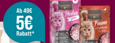ZooRoyal Ersparnis: Leonardo Katzenfutter jetzt 5€ günstiger